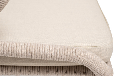 "Малага" обеденная группа на 4 персоны со стульями "Милан", каркас белый, роуп бежевый