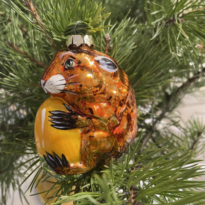 Ёлочная игрушка Хомяк Золотой